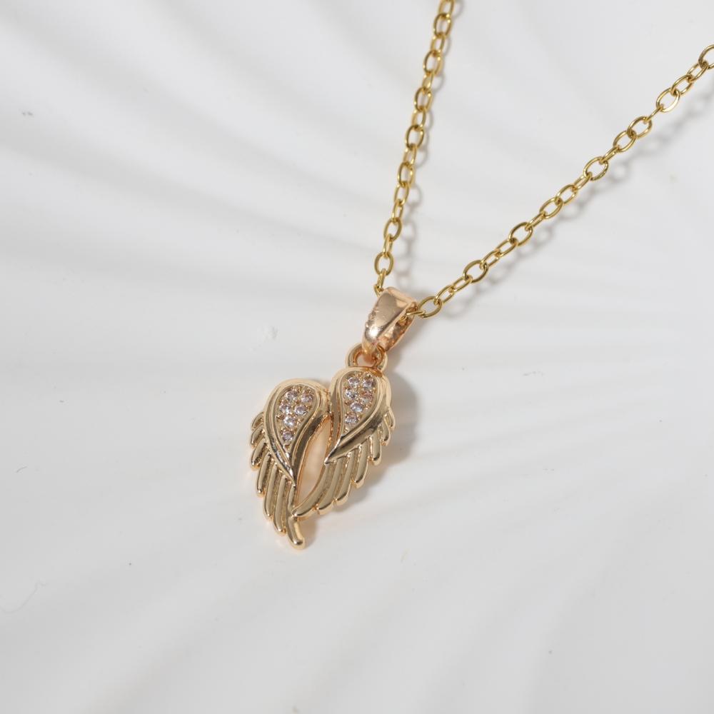 Простые подвески в виде ракушек/крыльев для женщин, ожерелье с цирконами, свадебные украшения, аксессуары