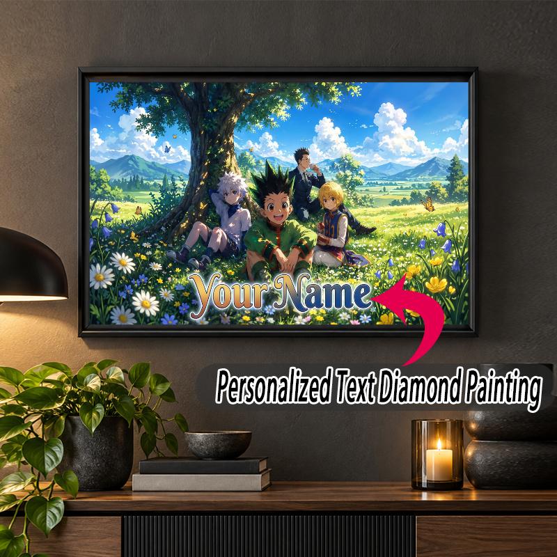 Hunter × Hunter Custom Name Text 5D Diamond Painting Kit DIY Full Drill Diamond Art Decoration