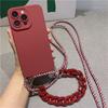 Силиконовый чехол-ремешок через плечо для iPhone 15 14 13 12 11 Pro Max Plus X XS XR Marble Chain Акриловый ремешок Мягкий чехол Funda