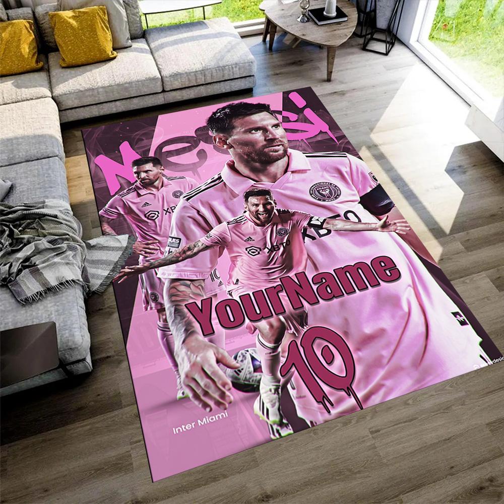 Messi Customized Name Carpet Suitable for Study room Outdoor Entryway Bedrooms Antislip Carpet Decorate Offices Perfect Gift for Friends & Family