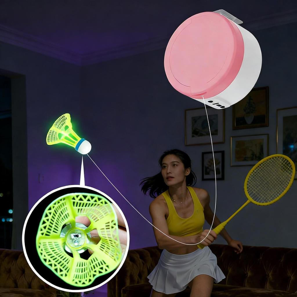 Badminton Train Self Practice Aid Adjustable Remote Control Study for Office, Home,