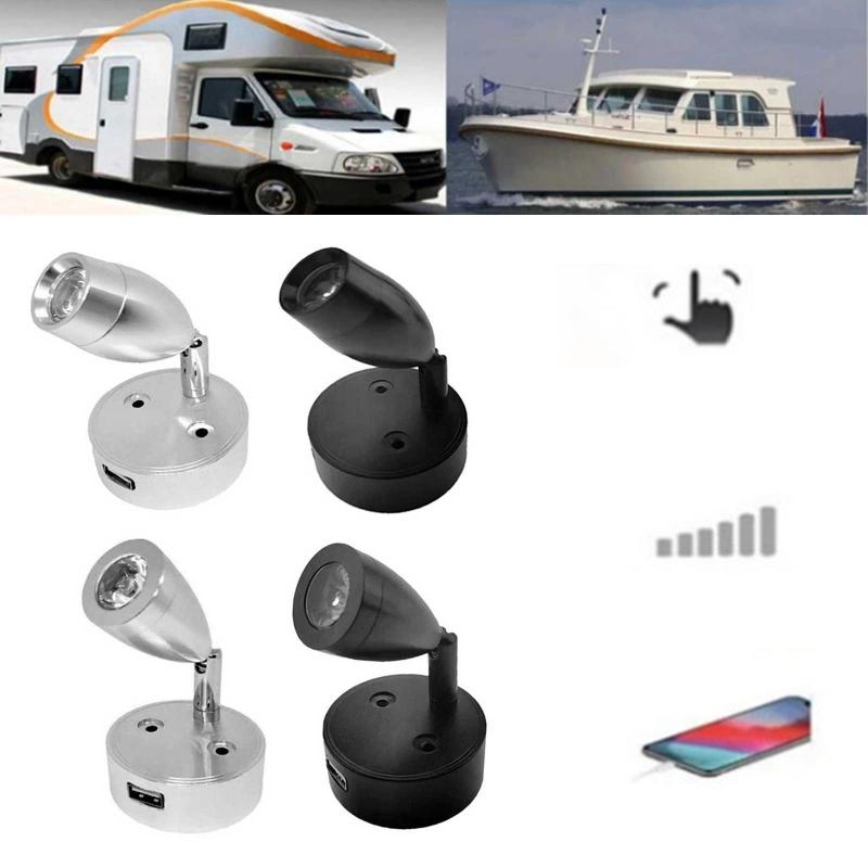 DC 12-24V USB-перезаряжаемая лампа для чтения для автодома, дома, прикроватная светодиодная лампа, освещение салона автодома