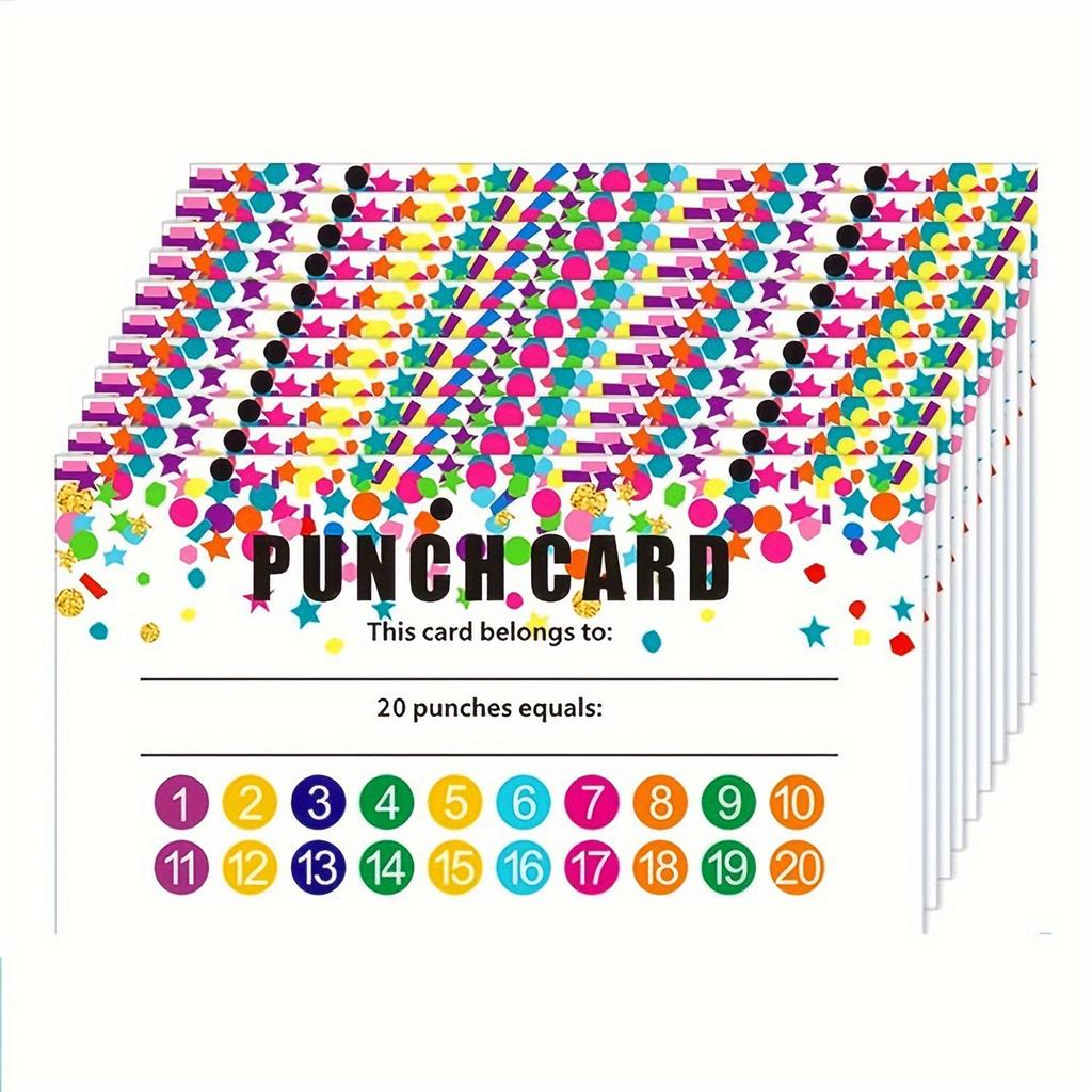 50pcs Punch Cards, My Reward Cards for Student, Home Behavior Incentive, Loyalty Cards Flower Punch Cards