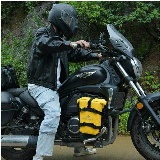 Cross-Border High-Elastic PVC Motorcycle Riding Guard Bar Bag - Scratch & Rainproof