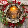 5 шт. Деревянный венок с изображением рождественской сцены «Золотое солнце» — декор для крещения и Рождества, подвесная табличка для дома, сада и праздничных принадлежностей