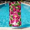 Strawberry Shortcake Print Beach Towel Design, Soft, Lightweight. for Home Bathroom, Spa, Pool, Yoga, Surfing, Camping, Gift for Family, Friend