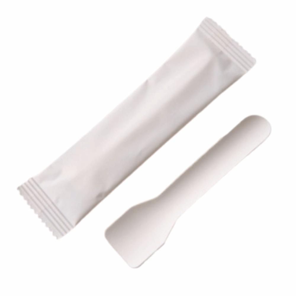 100Pcs Individual Packing Disposable Spoon Fork Eco-Friendly Dessert Cake Scoop Household