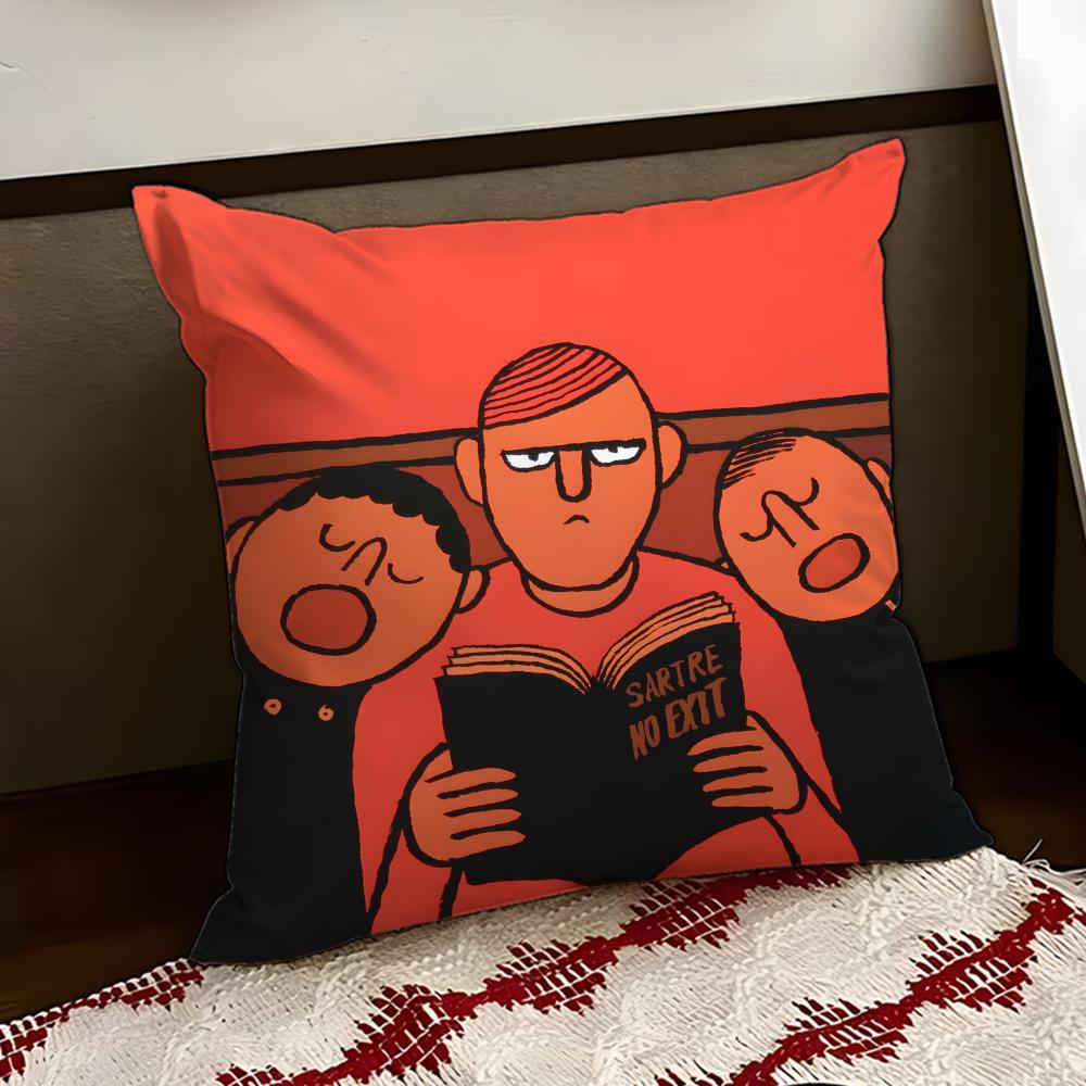 Эстетичная Художественная Наволочка JJeanJullien Мягкая Прочная Двусторонняя Подушка для Дома Автомобиля Многоцелевая для Повседневного Комфорта
