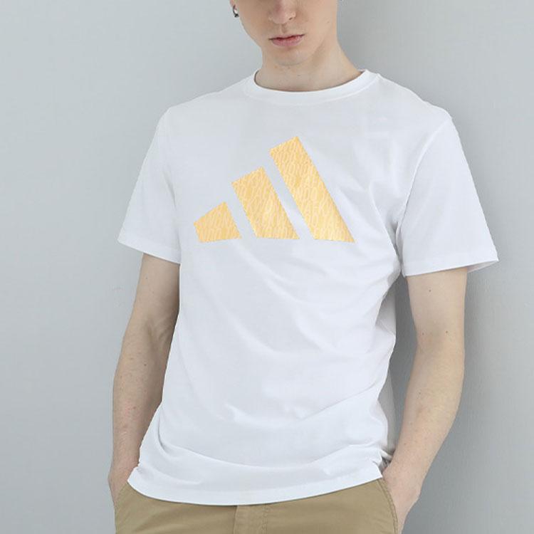 Adidas Трикотажная футболка с круглым вырезом и коротким рукавом с принтом логотипа, топы унисекс, платиновый цвет ADICLTSPSTK-WG