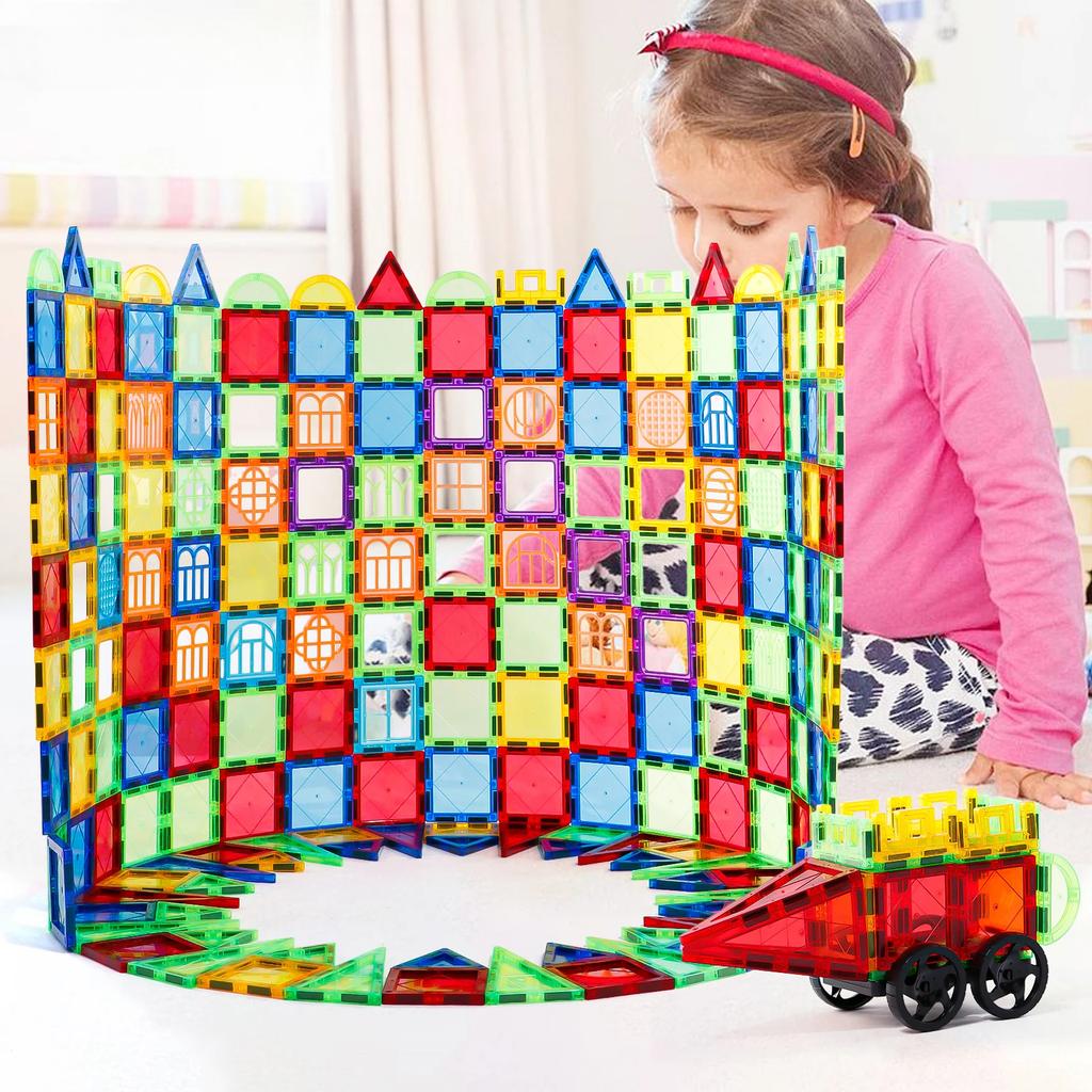 Magnetic Building Blocks for Children Magnetic Tiles Educational Toy for 3 4 5 6 7 8 Years Boys Girls Christmas Birthday Gifts