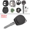 2 Buttons ABS + Metal Keyless Key Shell Car Remote Key Fob with ID46 Chip With Battery