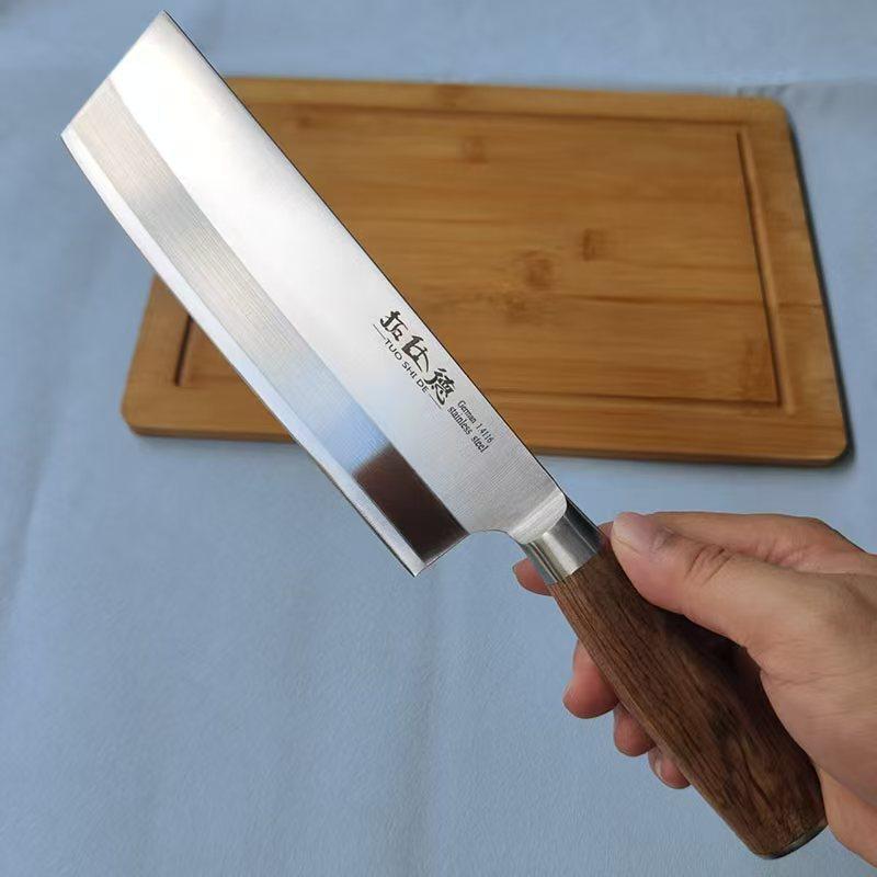 6.7 Inch Nakiri Knife Germany 1.4116 Steel Blade Wood Handle Chef Slicing Vegetables Cleaver Meat Professional Kitchen Knife