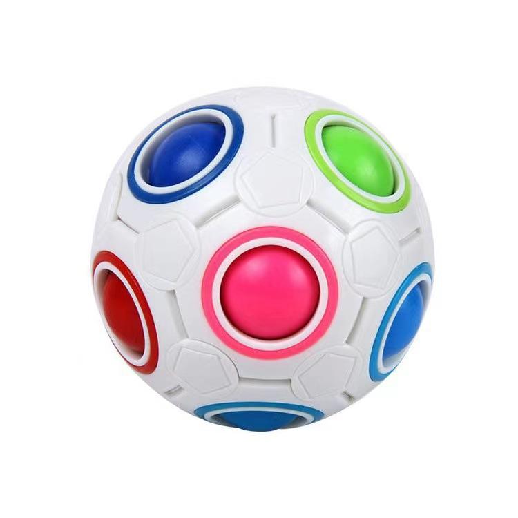 Magic Rainbow Puzzle Ball Cube Speed Ball Fun Brain-Training Stress Reliever Fidget Ball Toy Christmas For Kids And Adults