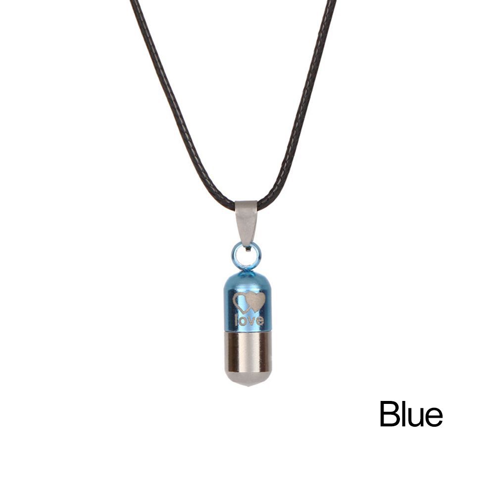 Ювелирные изделия кожаная цепочка флакон духов LOVE капсула ожерелье мини футляр для таблеток кулон в виде бутылки желаний