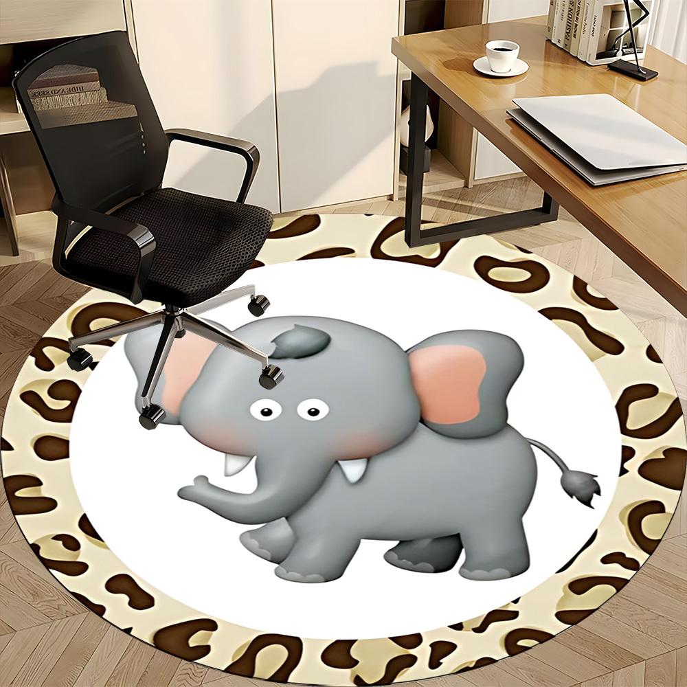 1pc ElephantChair Carpet for Office, Indoor Non-Slip Washable Polyester Fiber Carpet, Mat For Office, Machine Washable