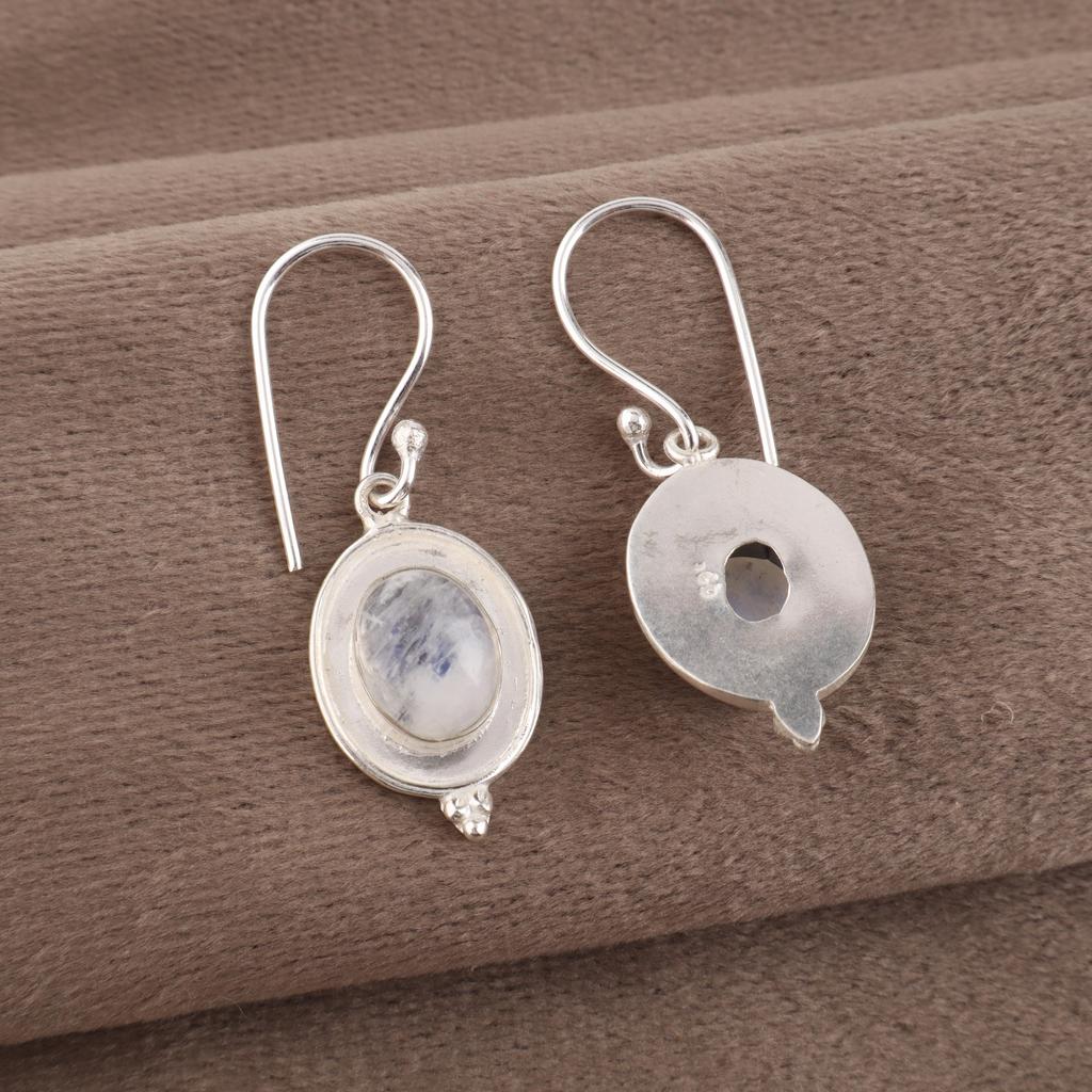 Серьги из радужного лунного камня, ювелирные изделия с драгоценными камнями, серьги из стерлингового серебра 925 пробы, красивые серьги ручной работы, подарок для женщин