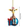 5pcs Cartoon Giraffe Pattern Christmas Ornament Acrylic Bag Pendant New Home Decoration