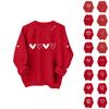 Ladies' Casual And Fashionable Round Neck Top With Valentines Print Hooded T-shirt Long Sleeved Sweatshirt