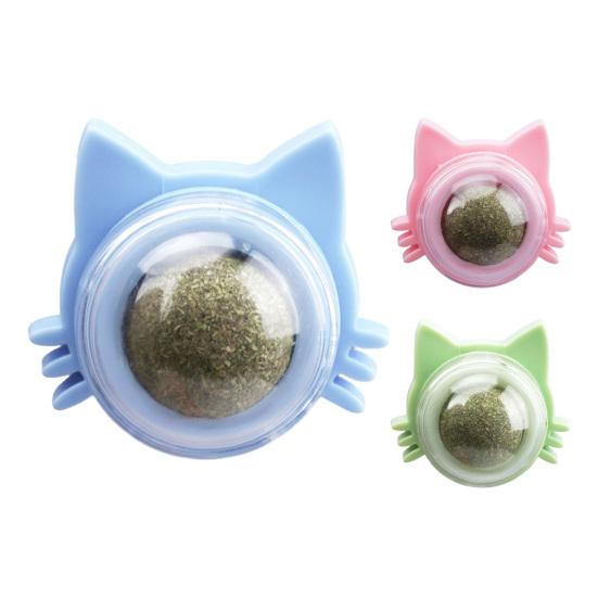 Catnip Ball Edible Catnip Ball Toy Safe Healthy Kitten Chew Teeth Cleaning Dental Toy Wall Treats Cat Lick Ball Toy for Indoor Cats