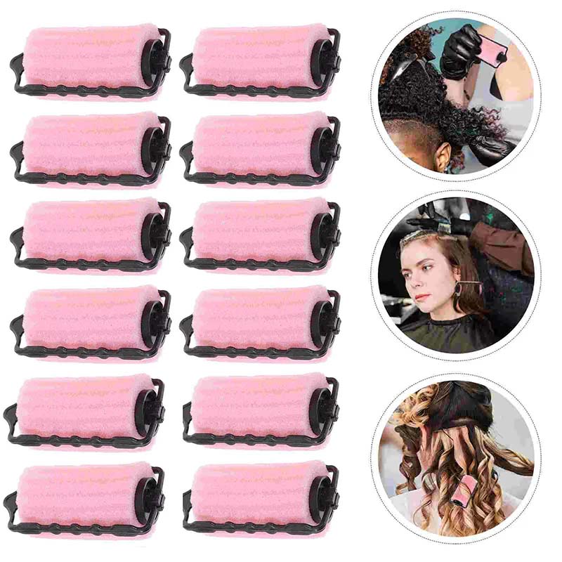 Набор из 12 бигуди для волос без нагрева, бигуди для завивки волос своими руками для женщин, губчатые бигуди для волос, парикмахерские бигуди для укладки волос из пены, салонная завивка волос без нагрева
