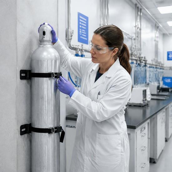 Крепление для газового баллона, Держатель для баллона с пропаном, Прочный стальной настенный кронштейн для крепления баллона, Кронштейн для кемпинга с регулируемым ремнем-трещоткой