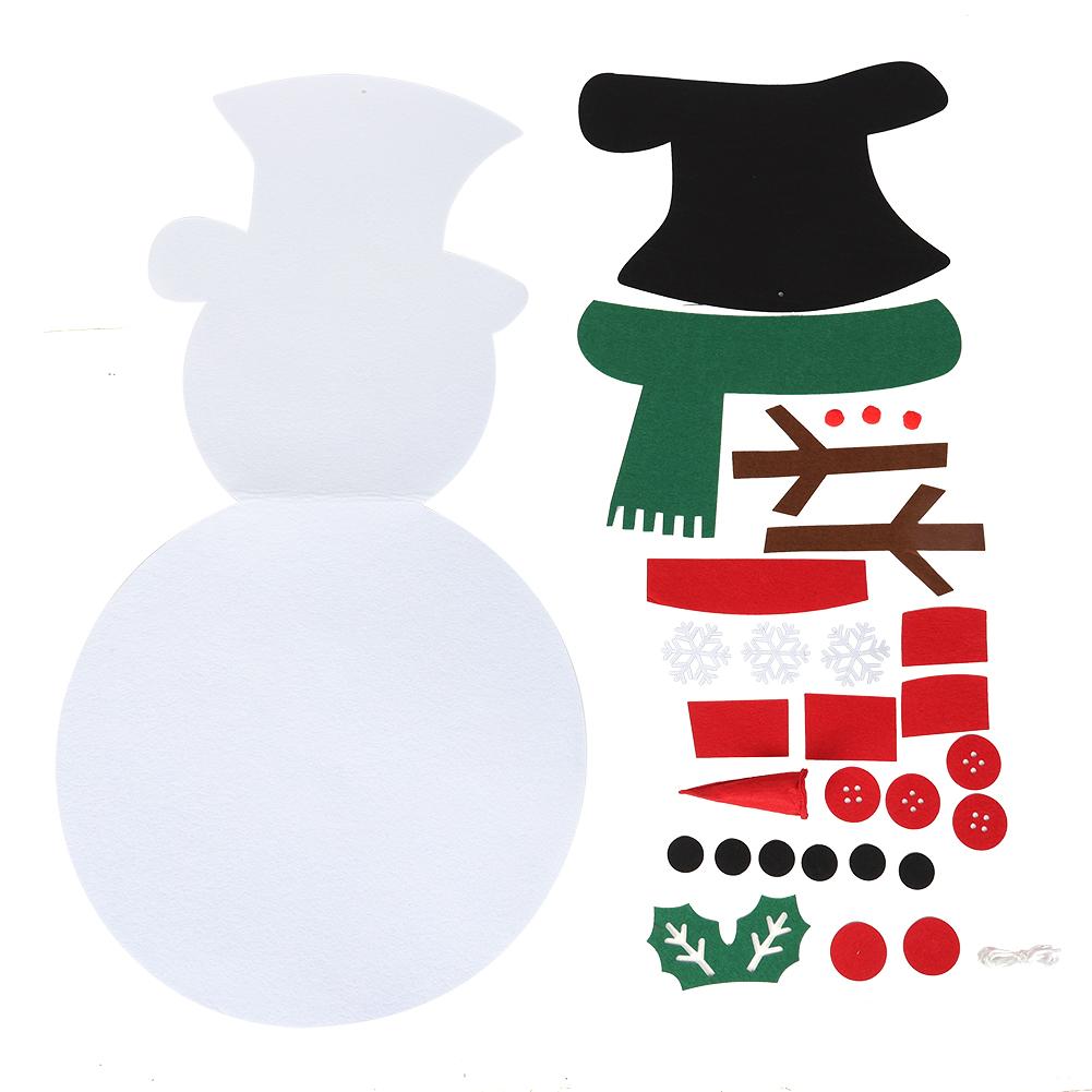 Christmas Decorations For Home Kids Gifts DIY Felt Snowman Detachable Xmas Ornament Wall Hanging Games Xmas Ornaments