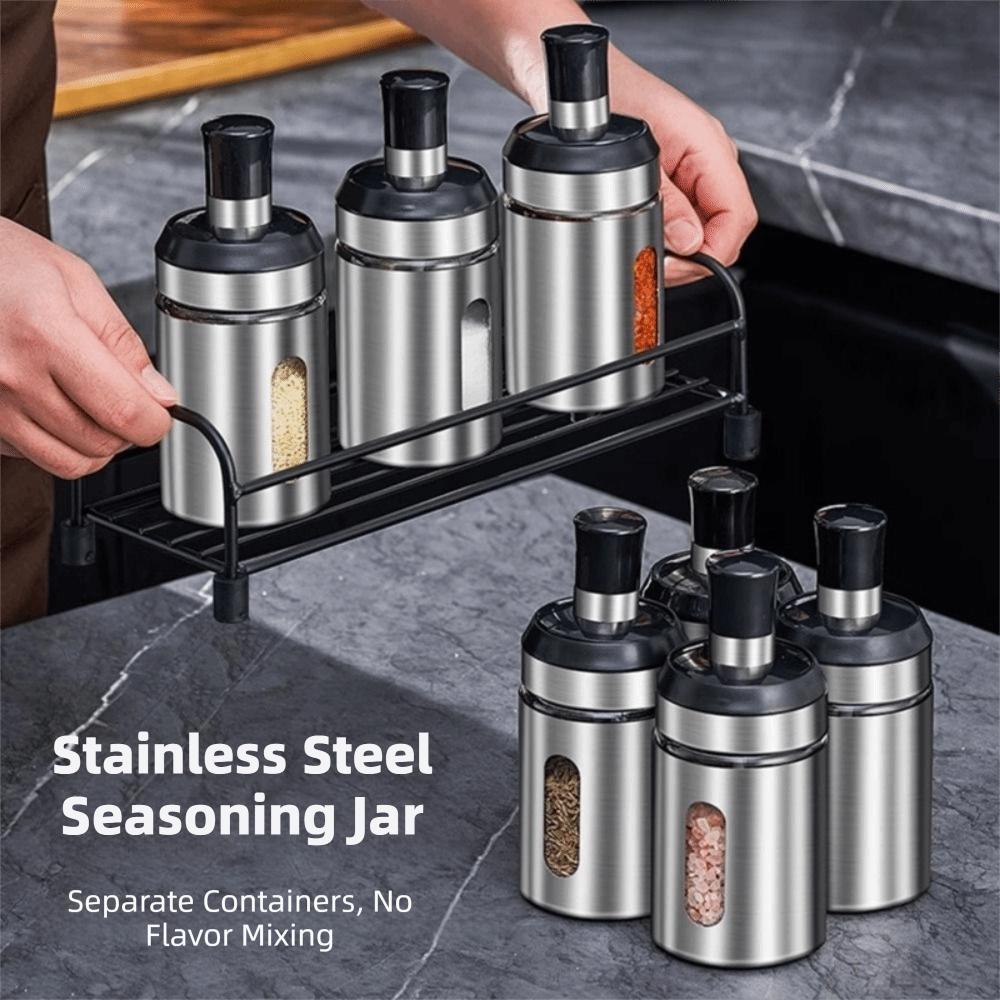 Moisture Proof Seasoning Ingredients Container Stainless Steel Salt Shake Bolttle Home