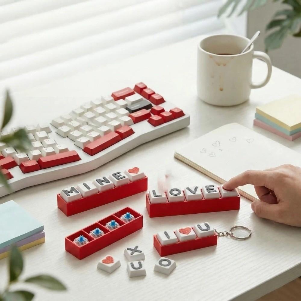 Key Cap Clicker Keyboard Keychain 3-5 Keys Mechanical Keyboard Keychain Couple Gift