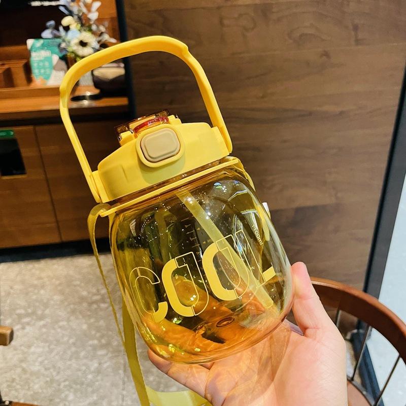 Двойной напиток 1100 мл Big Belly Cup портативная ручка ремень пластиковая трубочка чашка Big Belly Water Cup