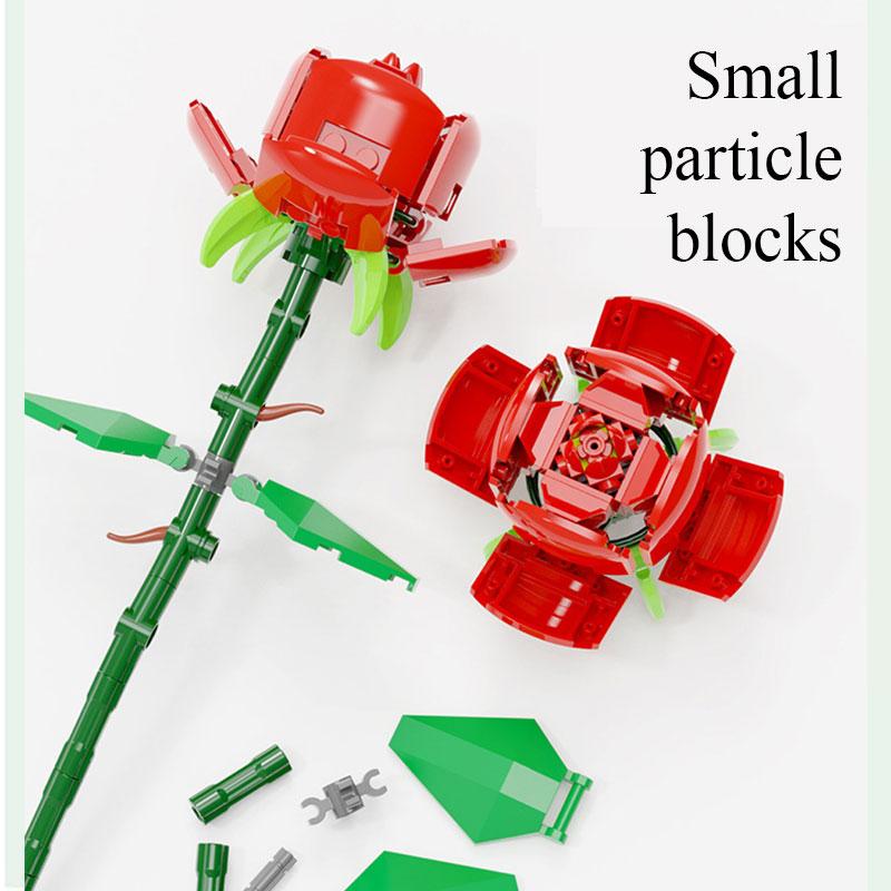 Строительные блоки «сделай сам», букет роз, подарки для девочек, предметы интерьера, сборка кирпичей для подруги и мамы, рождественский подарок