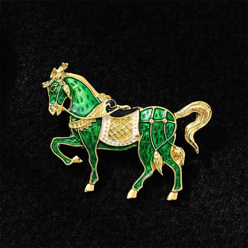 Винтажная эмалевая брошь из сплава «Скачущая боевая лошадь», зодиакальная пони, женская/мужская, модные аксессуары для одежды, лацканный значок для костюма, корсаж, подарки