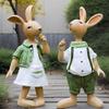Balcony Garden Creates Decorative Arrangements with Cartoon Animals, Creative Rabbits, Courtyard Tabletop Resin, Cute Healing Ornaments