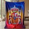 Spain football Printed Flannel Blanket Skin Friendly Warm Decorative Throw for Indoor Couch Bed Daily Use