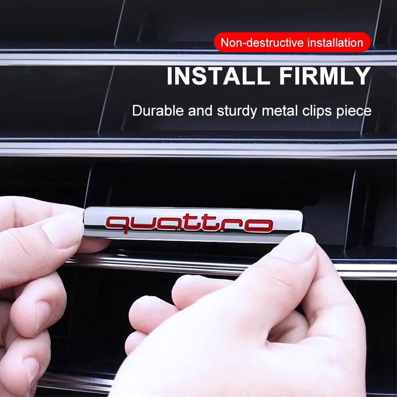 Значок на решетку радиатора автомобиля, наклейка для украшения кузова и багажника, эмблема QUATTRO для Audi Q2 3 Q5 Q7 Q8 A3 A4 A5 A6 A7 R8 B5 B6 TT