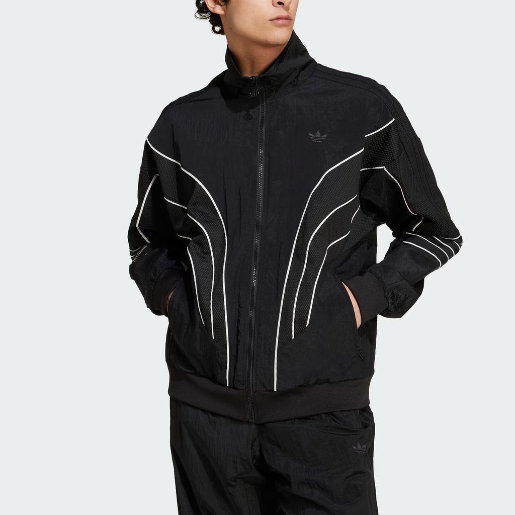 adidas Мужская куртка Originals Q4 Atlanta Stone Track Top с длинным рукавом и логотипом, черная IX6714
