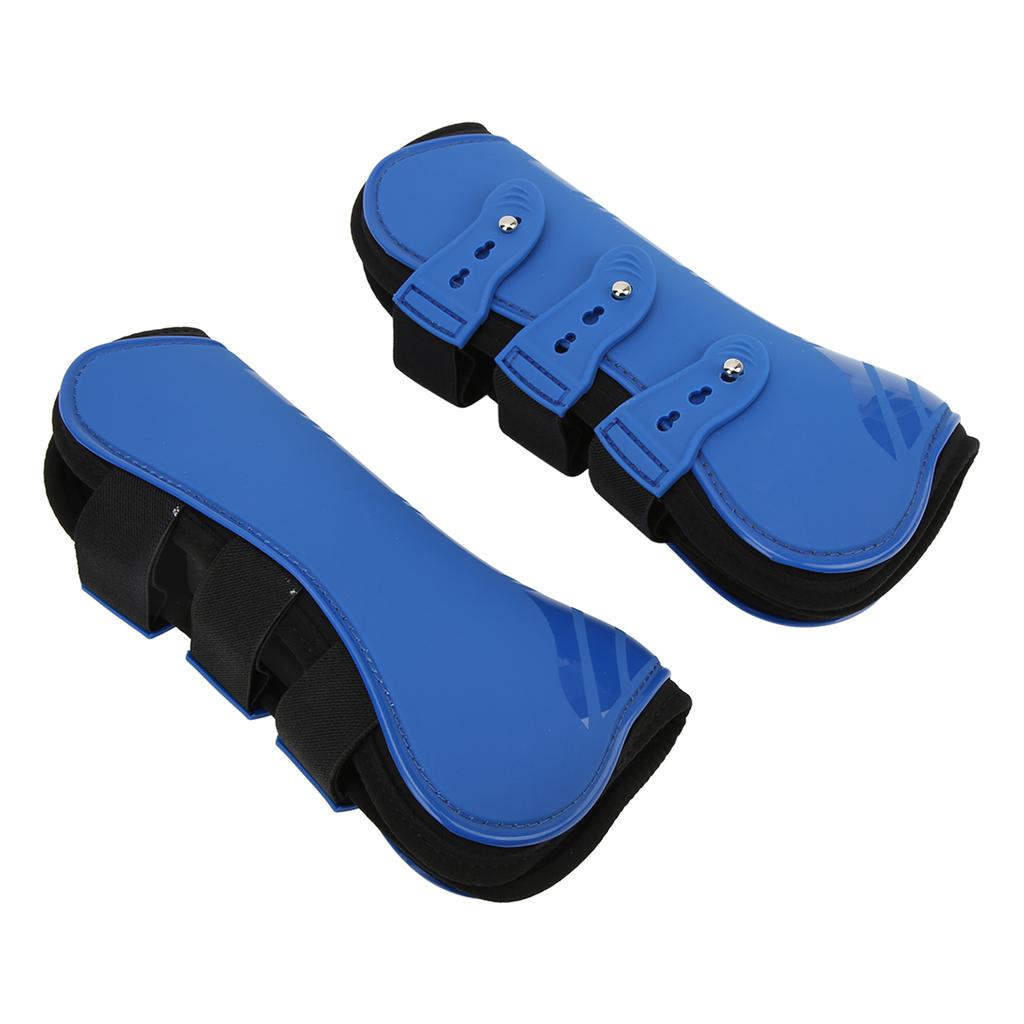 2 шт. Ботинки для передних ног лошади, ПУ оболочка, сухожильные ботинки для лошади для прыжков, бега, спорта, синие, передние ноги L