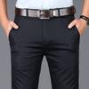 Тонкие мужские повседневные брюки Tencel эластичные повседневные брюки среднего возраста мужские летние повседневные мужские прямые брюки с высокой талией