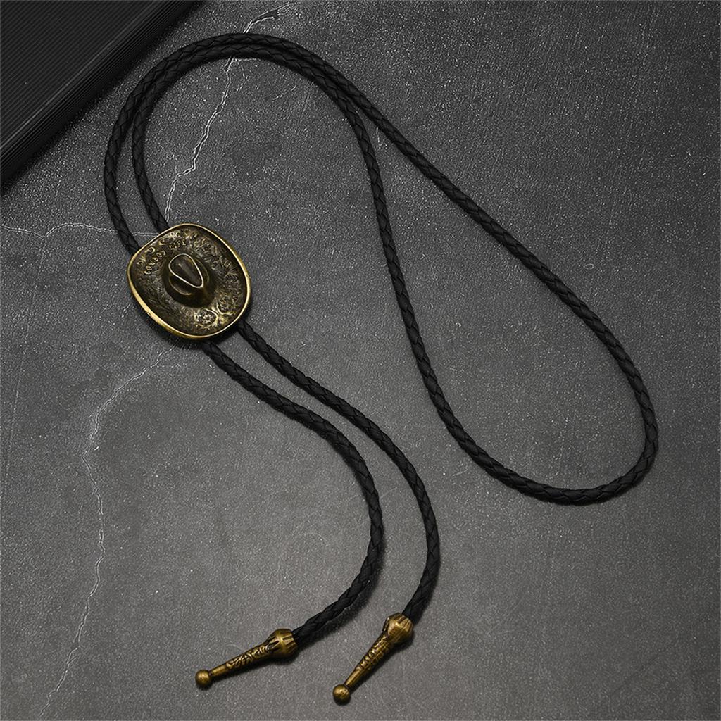 Винтажное ковбойское ожерелье-боло с подвеской в виде звезды и пшеницы, шнур из ПУ кожи, модный галстук для мужчин и женщин