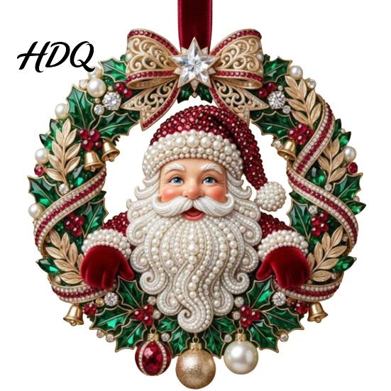 Подвесные елочные игрушки Милый Санта Рождественские украшения 2D Плоский акрил Клаус Праздничные украшения для комнаты Украшение для елки В помещении и на улице Домашняя вечеринка