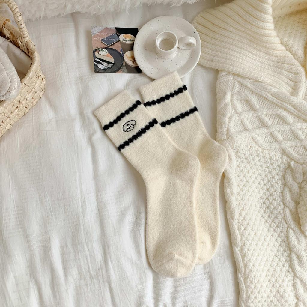 Female Autumn and Winter Thickened Warm Lovely Month Home Sleep Tube Socks