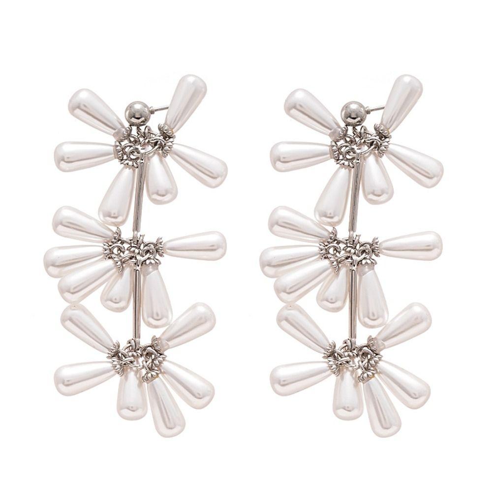 Элегантные серьги-кисточки с бисером в виде цветов, винтажные серьги с искусственным жемчугом, серьги-капли, женские