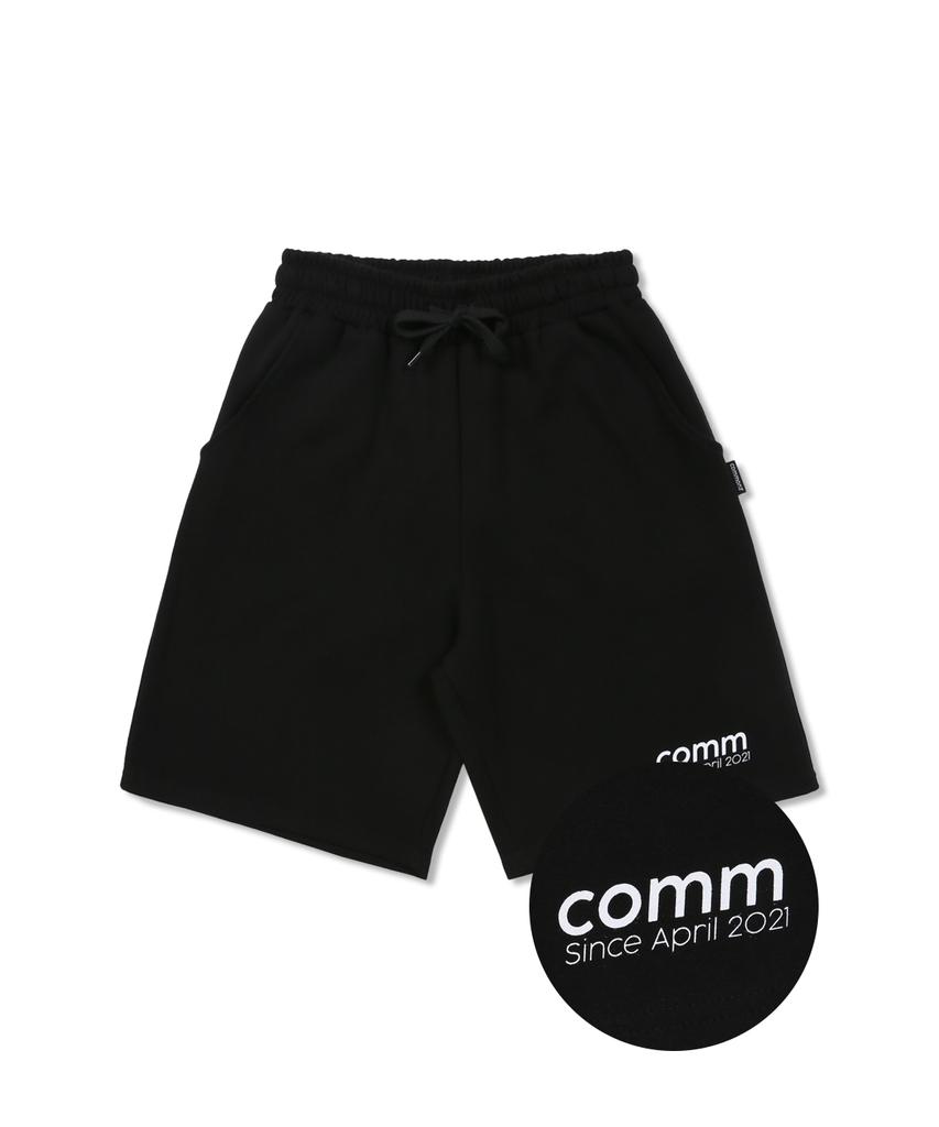 Тренировочные шорты COMMONZ с фирменным логотипом_Черные