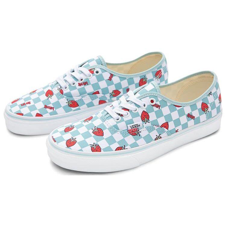 Vans Оригинальные кеды в клетку с клубничным принтом, прочные, дышащие, низкие, из парусины, унисекс, зеленые, белые VN0A5KS9LTB