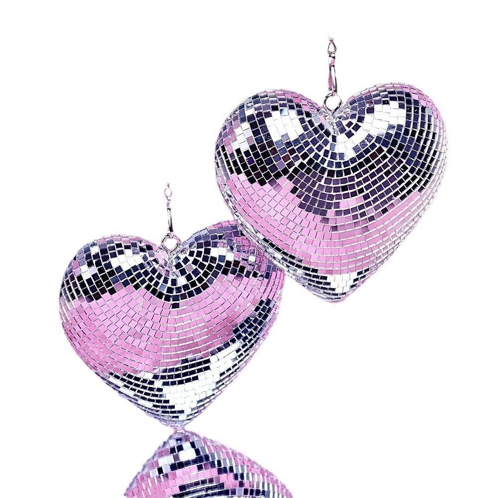 Lightweight Disco Ball Decorations Heart-Shaped Christmas Party Decorations Keys Chain