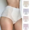 High-waisted Ice Silk Seamless Tummy Control Underwear for Women with Silk Bottom Crotch Lifting Sports Yoga Thin Briefs