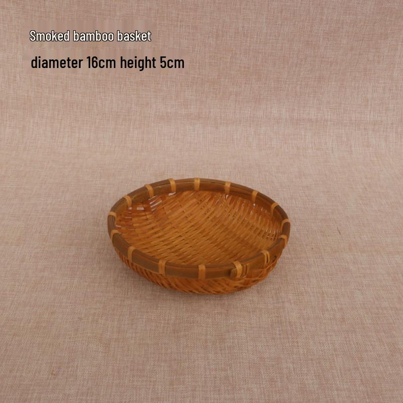 Плетеная бамбуковая корзина для фруктов с отделкой из деревенского сорго