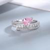 Кольцо с розовым цирконом Waterdrop Серебряные кольца Простой стиль Серебряные ручные украшения для женщин