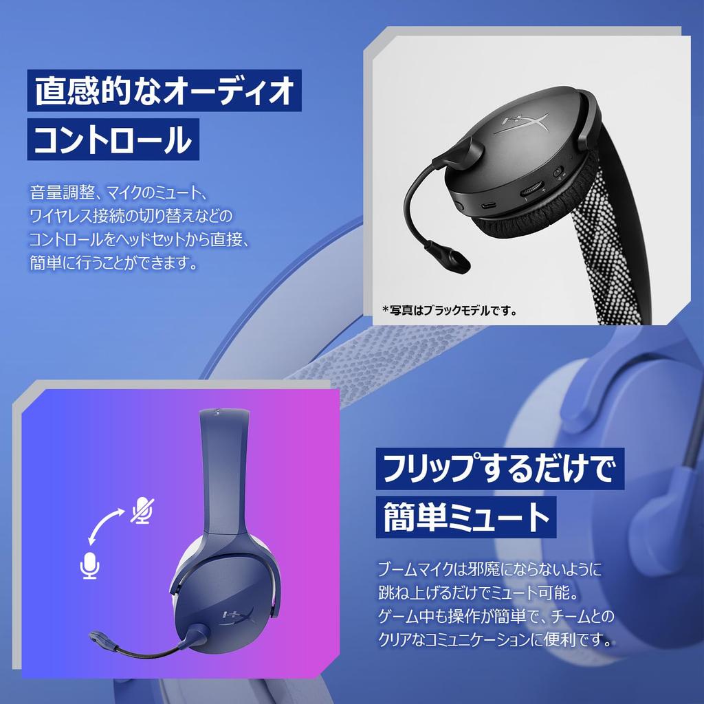 Игровая беспроводная гарнитура HyperX Cloud Jet До 25 часов непрерывной работы от аккумулятора Официальный продукт японского дистрибьютора Гарнитура, Использование, Легкая, Синяя, (AM7A0AA)