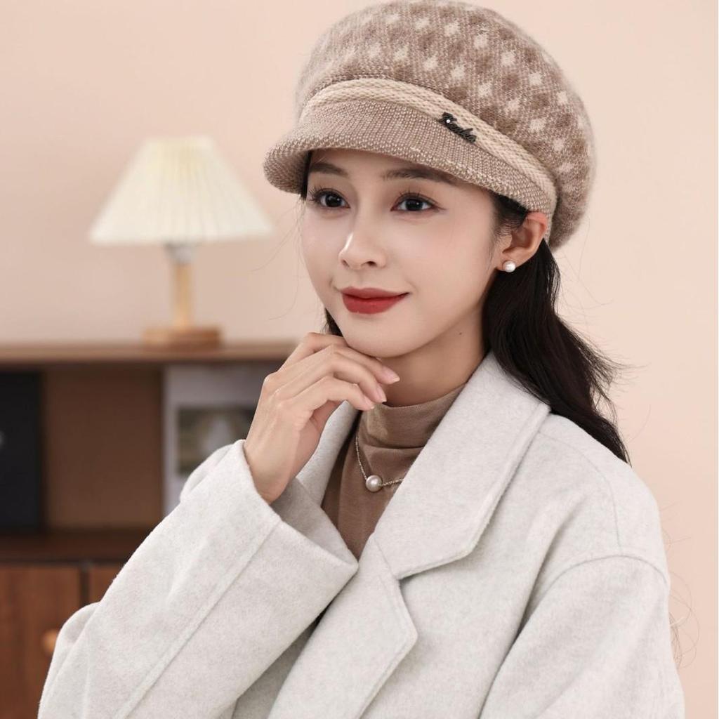 Элегантная теплая шерстяная кепка газетчика: Вязаная шапка в стиле ретро, удобная и универсальная, для пожилых мужчин и женщин