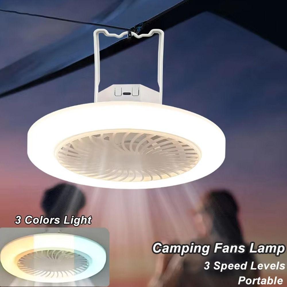 Energy Saving Camping Fan Light Super Quiet Hanging Fan Lamp Ceiling Fan Light Outdoor Tent